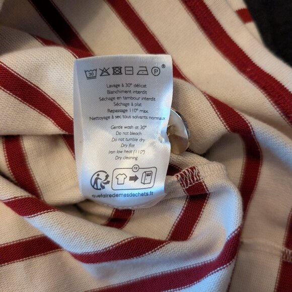 Sezane Colette Marinière Ecru / Burgundy - Size XS - Picture 5 of 5